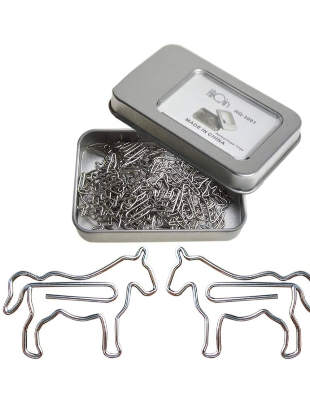 🎁FREE GIFT WITH PURCHASE🎁 Silver Horse Paper Clip 30 Piece Box Set - Picture 1 of 2